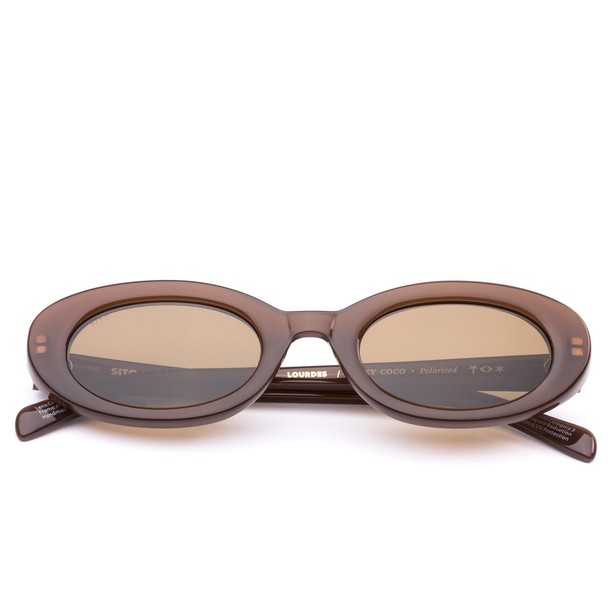 Brown oval women's sunglasses by Sito Shades