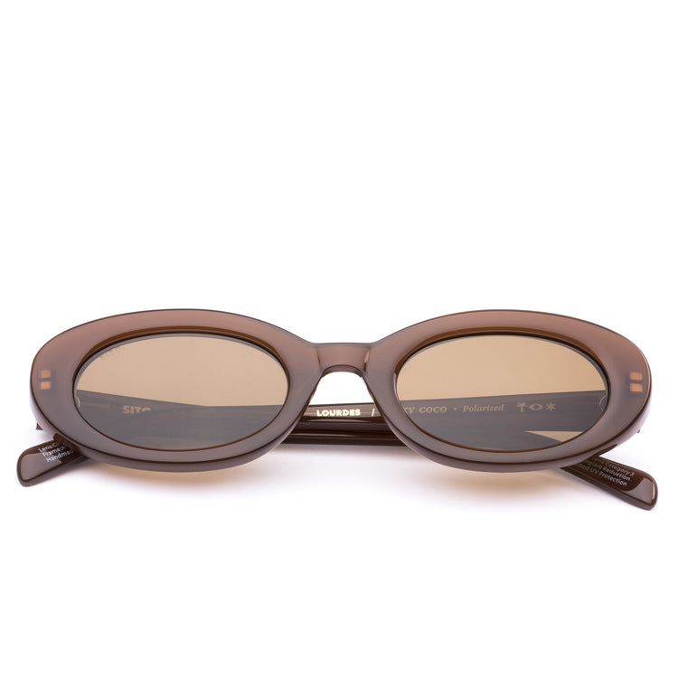 Brown oval women's sunglasses by Sito Shades