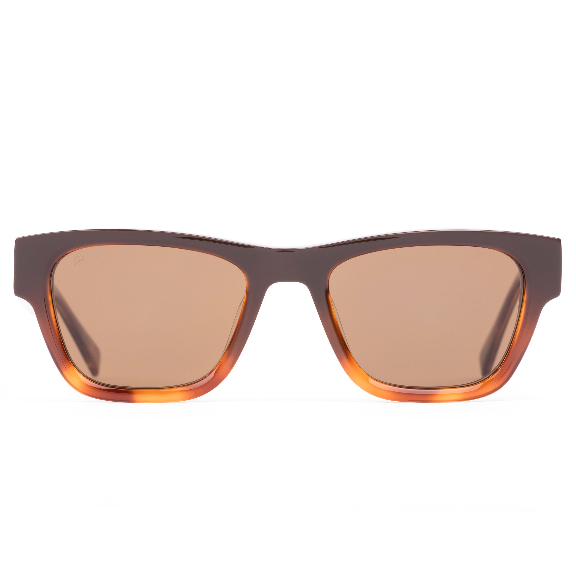 Sito Shades Australian Designed Boston Mens Sunglasses Frame made from plant based acetate in Tan Gradient colour with Polarised Lenses. Front View