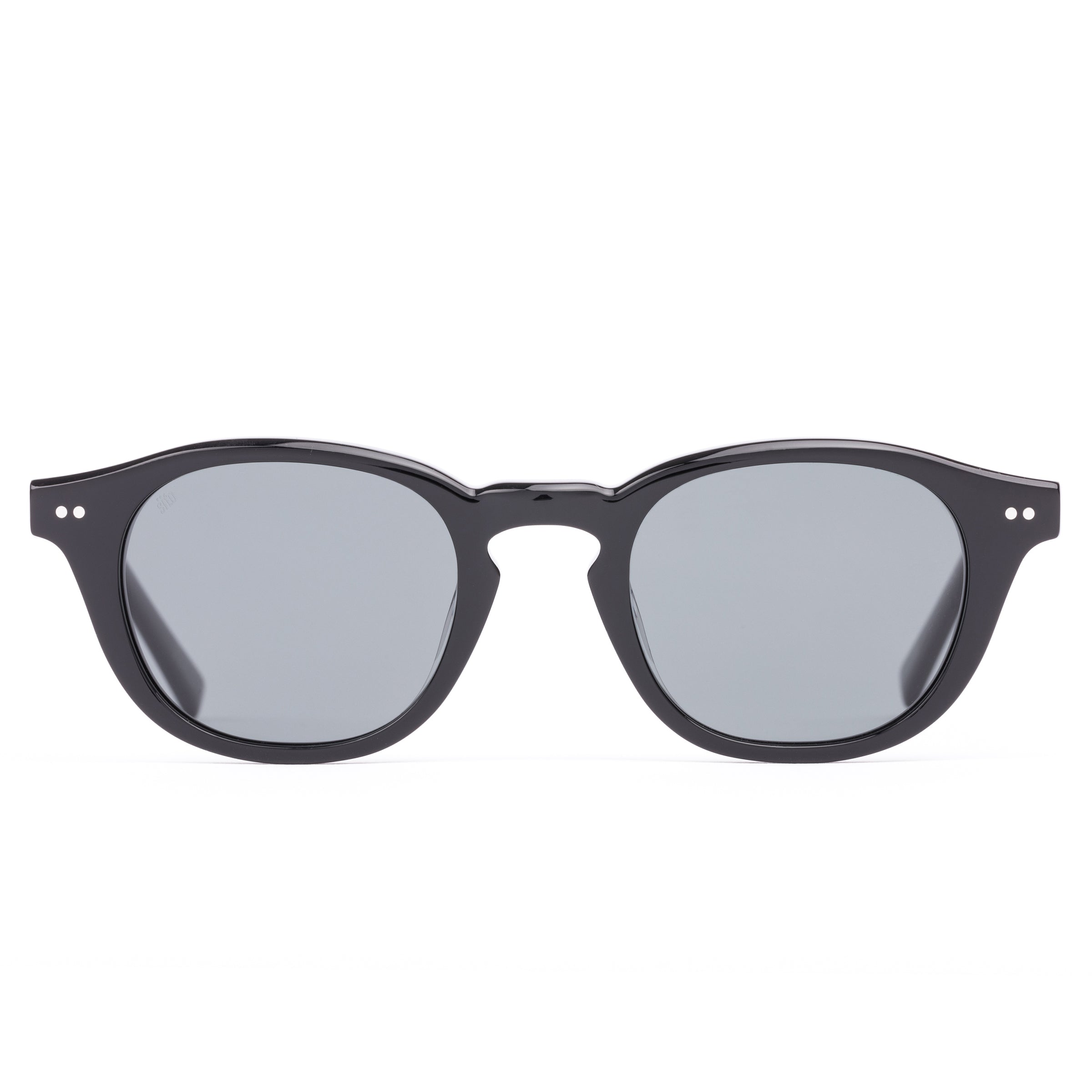 Sito Shades Elio Mens Sunglasses handcrafted from Plant Based acetate in black with polarised lenses - front view