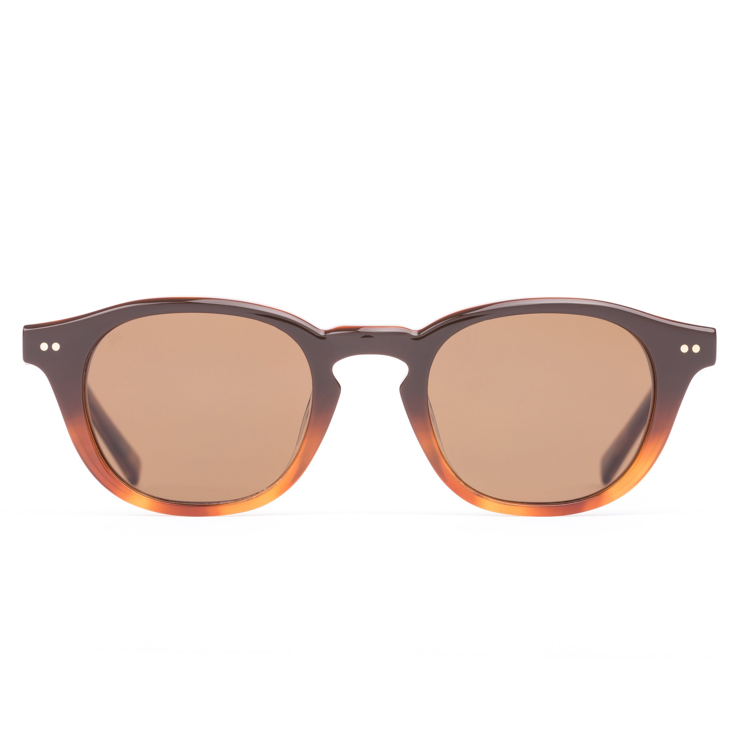 Sito Shades Elio Mens Sunglasses handcrafted from Plant Based acetate in Tan Gradient with polarised lenses - front view