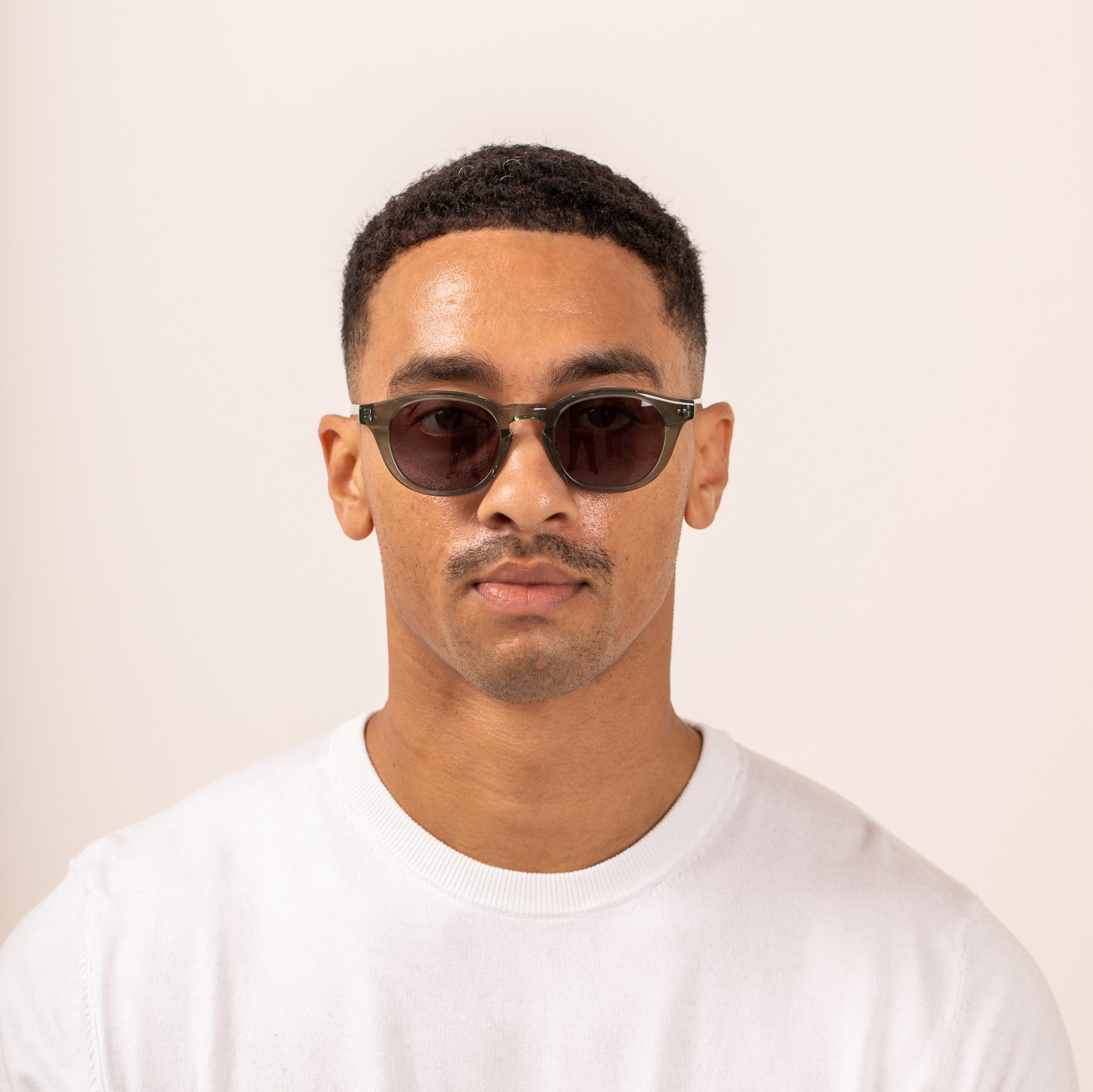 Sito Shades Elio Mens Sunglasses handcrafted from Plant Based acetate in Nori colour - front view on model