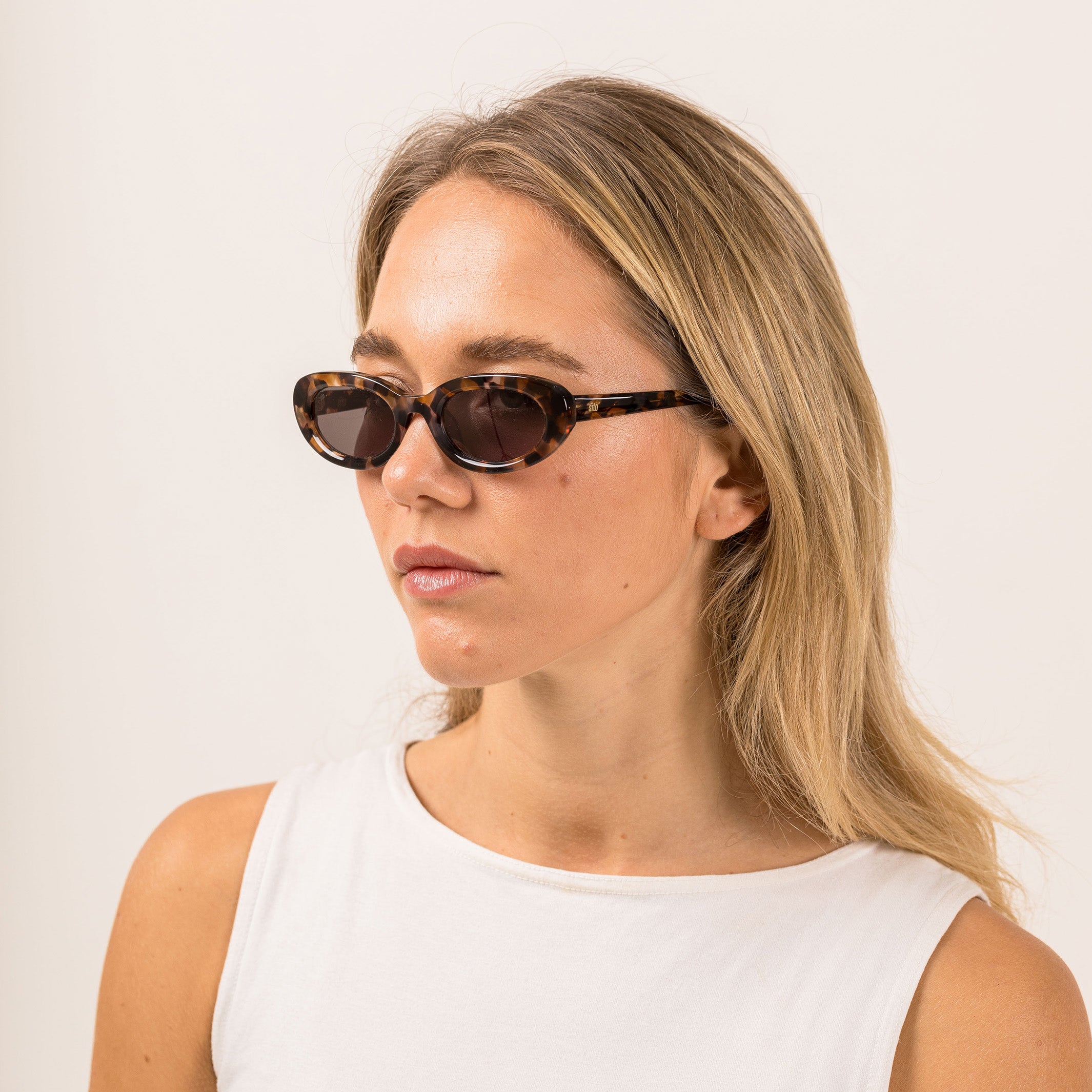 Sito Shades Australian Designed Women's Sunglasses Frame Lourdes in Pebble Tort Plant Based Acetate Side Angle