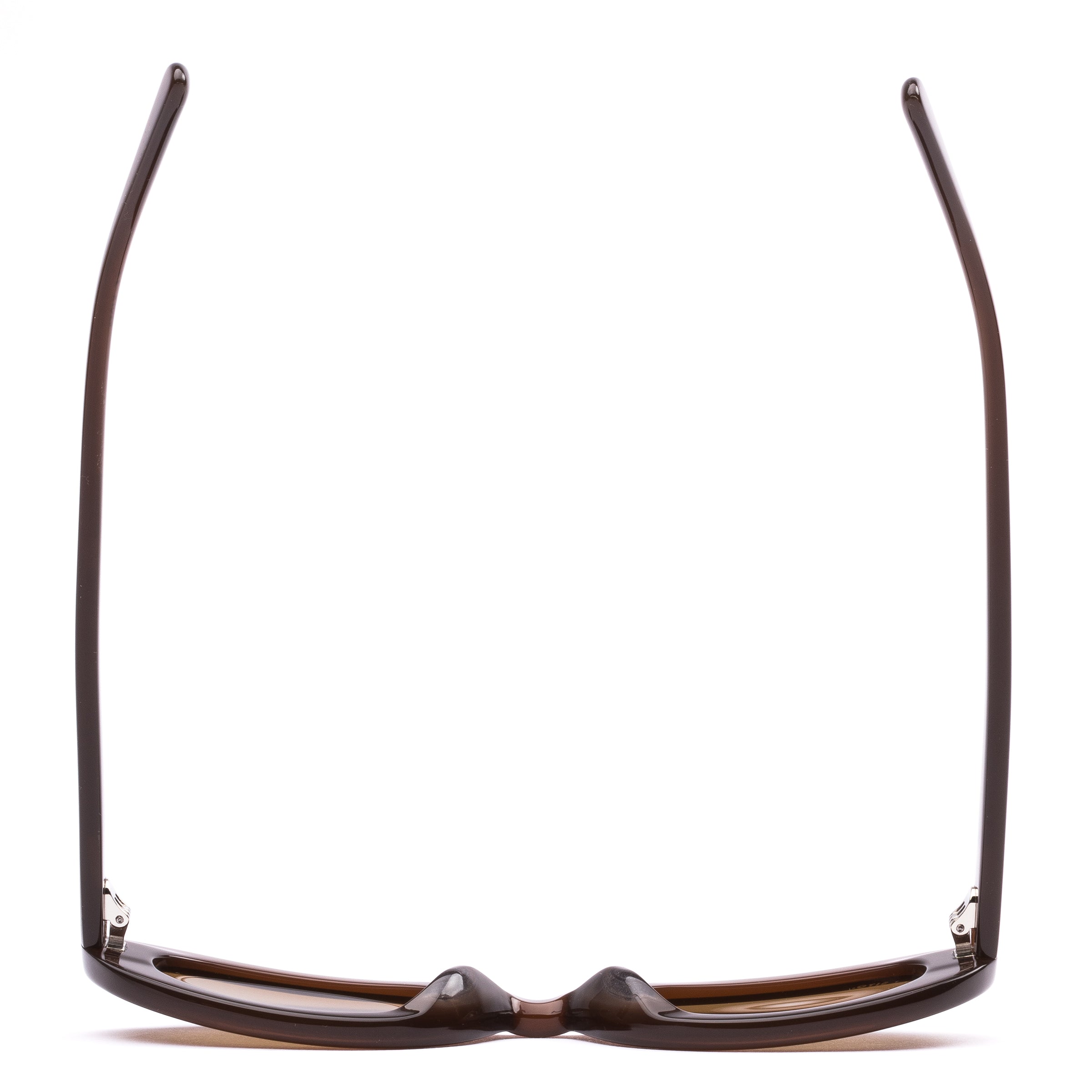 Brown eyeglasses on a white background