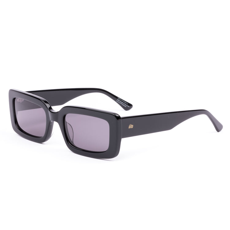 Sito Shades Austrralian Designed Odessa Plant Based Acetate Sunglasses Frame in Black colour side view