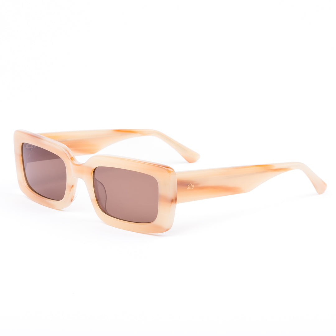 Sito Shades Austrralian Designed Odessa Plant Based Acetate Sunglasses Frame in Havana Lotus colour side view